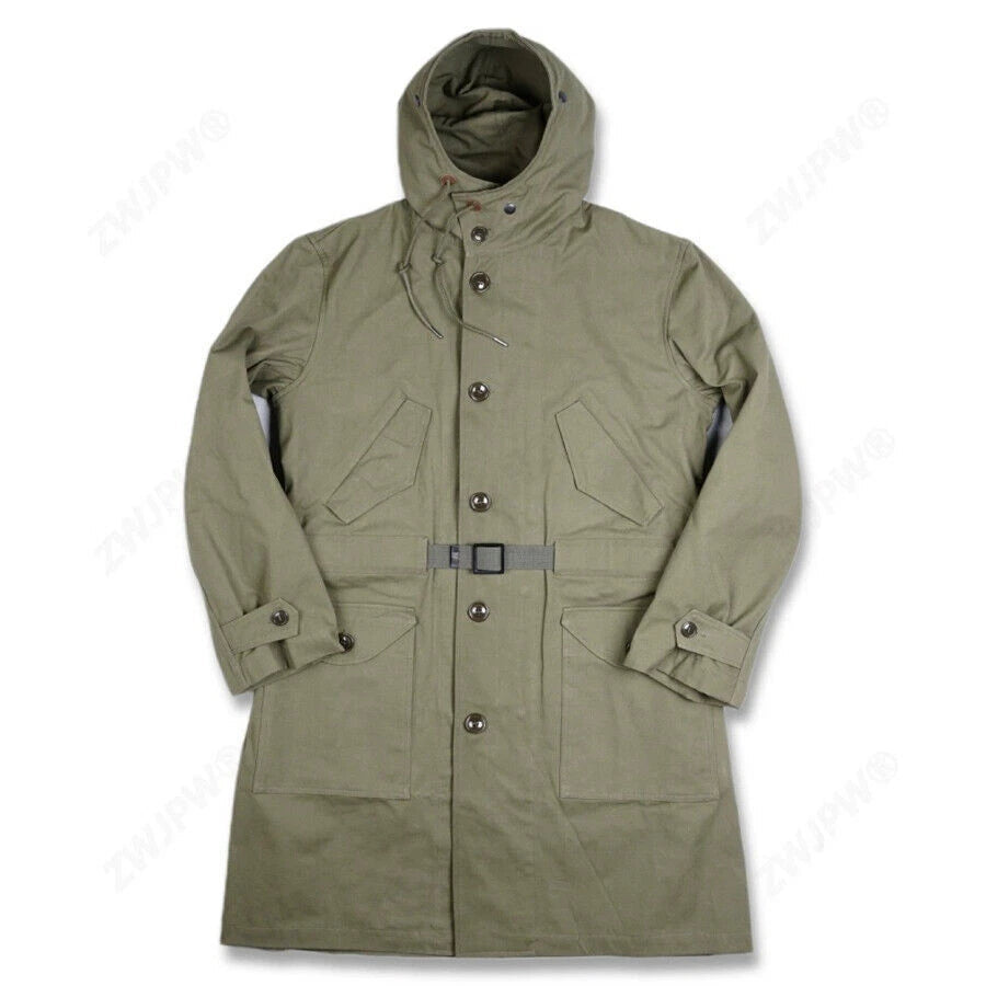 Military US Army M47 Jacket Trench Coat Mens Spring Fall Zip Hooded Windbreaker 07FC0E-D4 - KOEEK