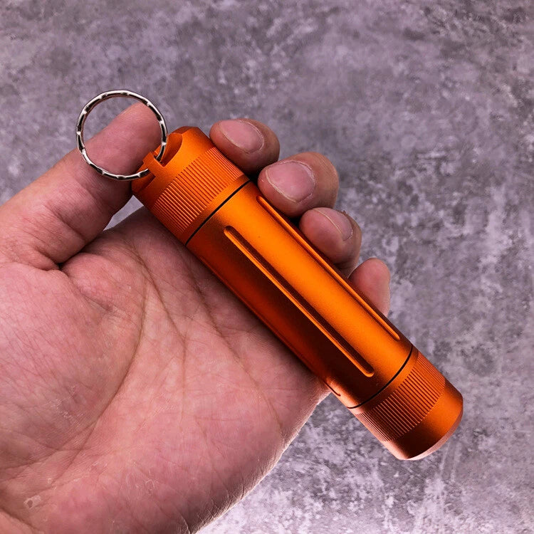 Outdoor EDC Aluminium Alloy Waterproof Case Pill Box Keychain Pendant Storage 07FC0E-D4 - KOEEK