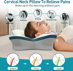 Cervical pillow, relieves neck pain - Ergonomic neck pillow 07FC0E-D4 - KOEEK