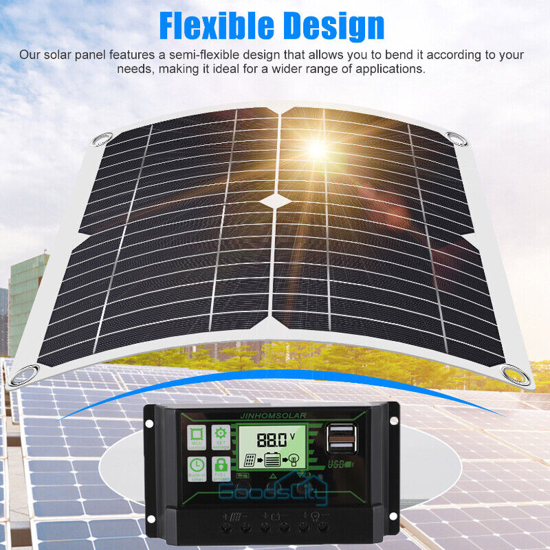 ny 4000W 400W Watt Fleksibelt Solpanel 12V Mono Home RV Rooftop Camping Off-Grid