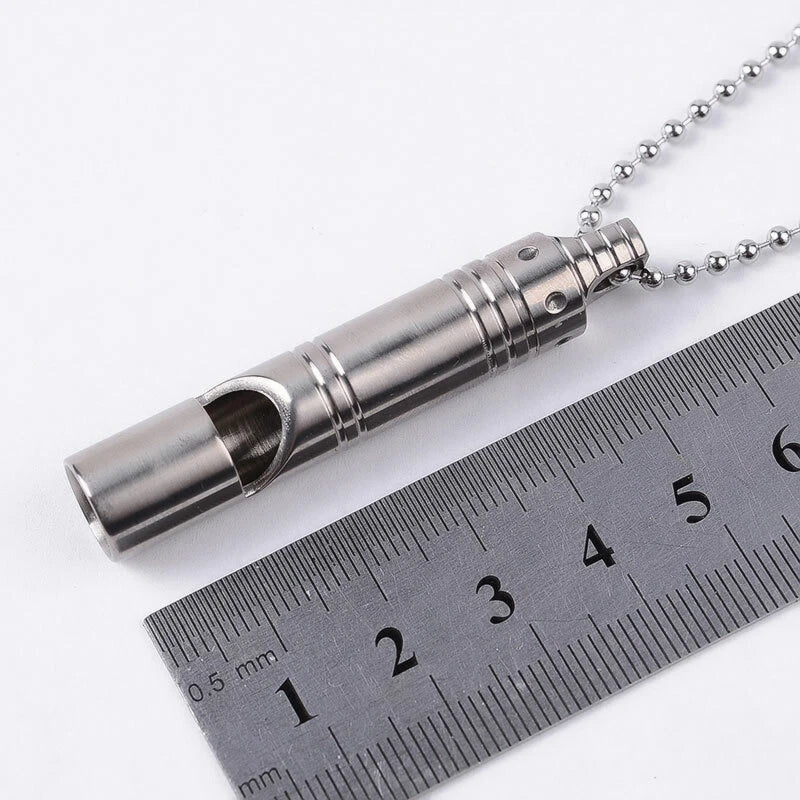 EDC TC4 Titanium Keychain Outdoor Safety Whistle Camping Travel Survival Tool EDC - KOEEK
