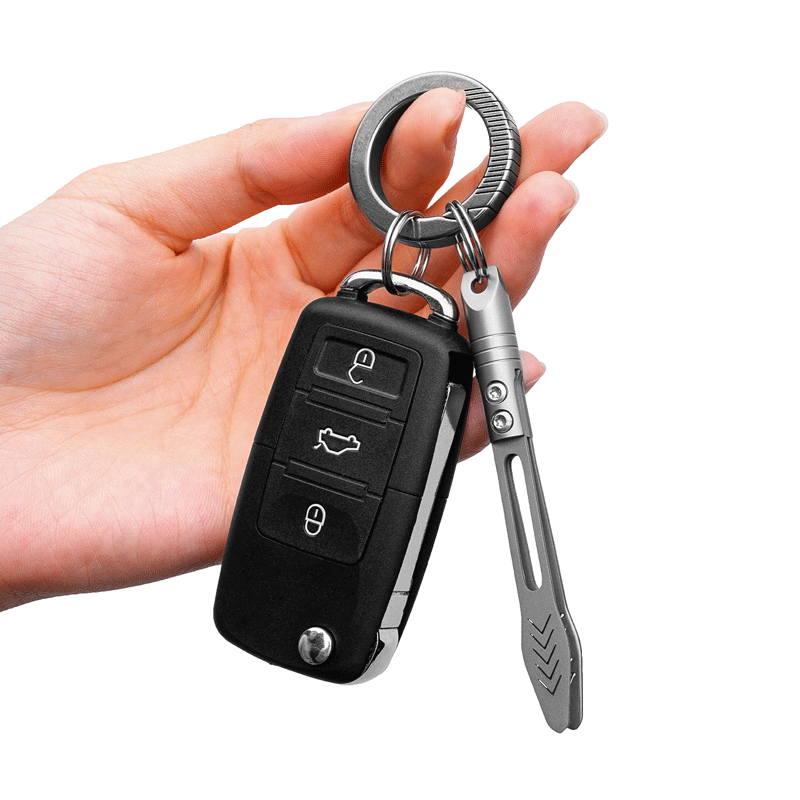 Mini Titanium Alloy Keychain Tweezers Pry Bar EDC Portable Outdoor Clamping Tool 07FC0E-D4 - KOEEK