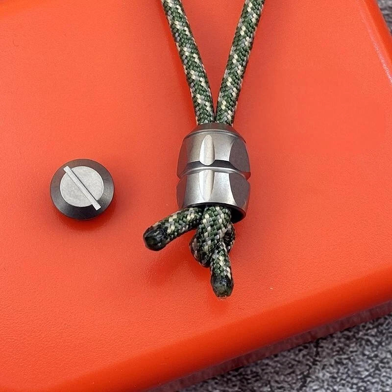 Titanium Alloy Knife Lanyard Bead Paracord End Pendant EDC Charm DIY Zip Pull 07FC0E-D4 - KOEEK