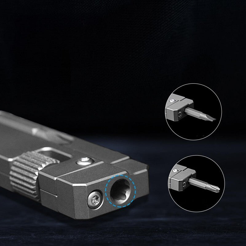 Titanium Adjustable Wrench Screwdriver EDC Pocket Multi Tools Portable Keychain 07FC0E-D4 - KOEEK