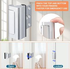 new 2 Pack Home Security Door Lock,Childproof Reinforcement 2Pack-Silver 07FC0E-D4 - KOEEK