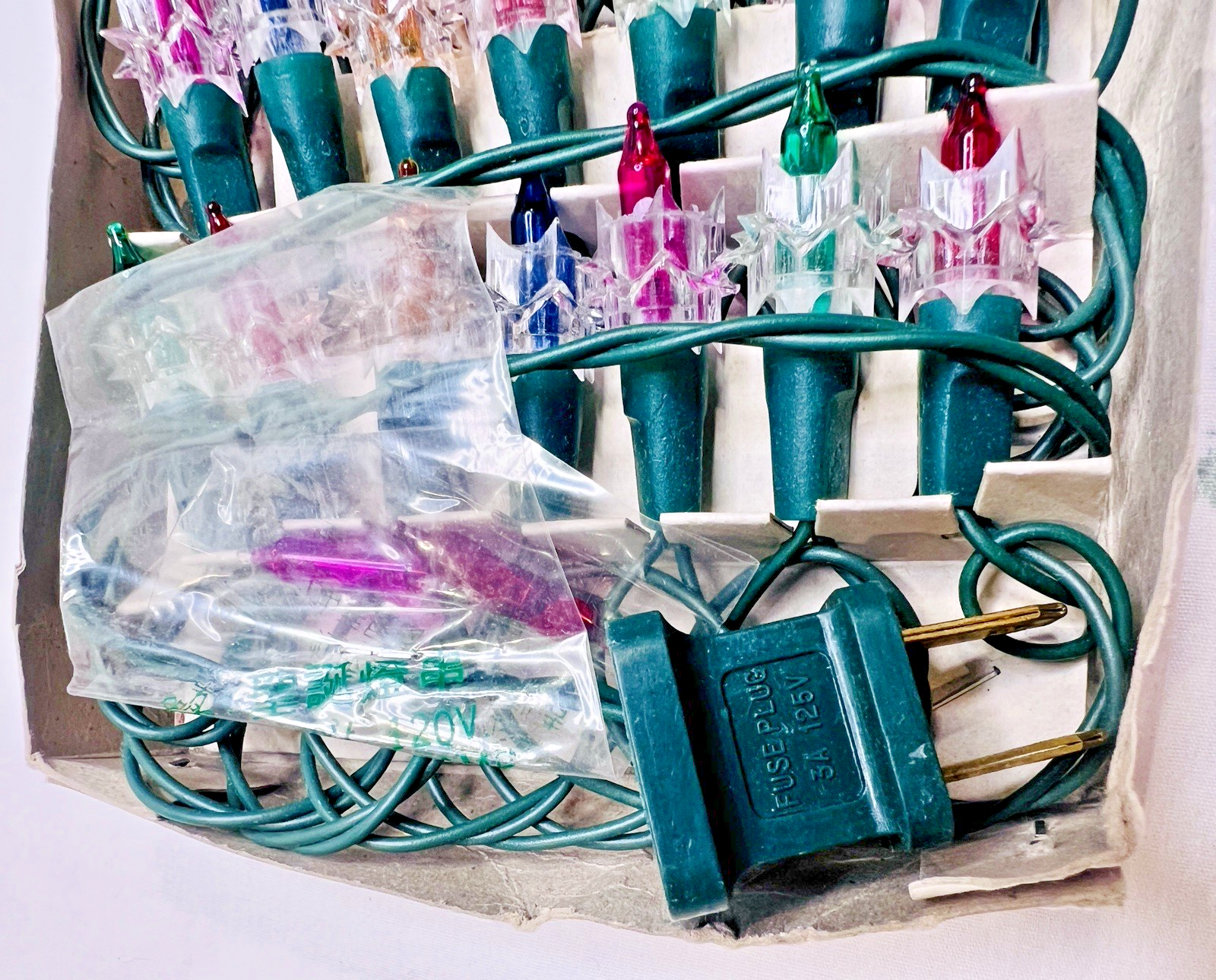 *RARE* Vintage 90's Christmas 35 Miniature Diamond Tree String Lights NOS! 07FC0E-D4 - KOEEK