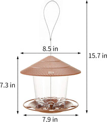 new Bird Feeder Outdoor Hanging for Wild Seed, Brown 01：47 oz, 07FC0E-D4 - KOEEK