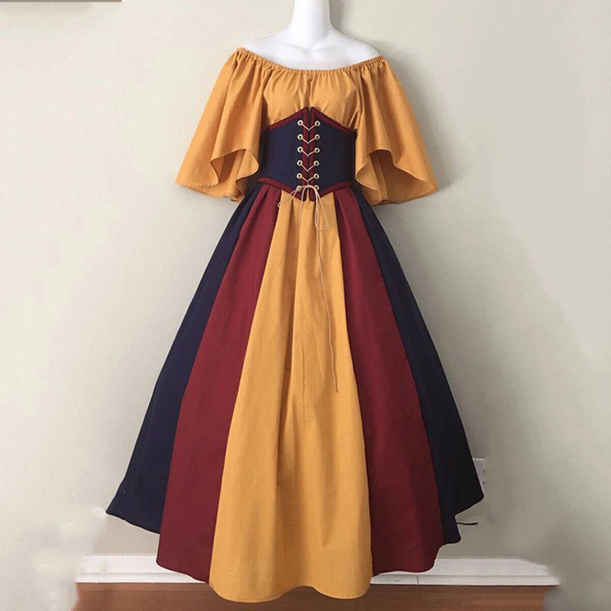 Women Medieval Retro Renaissance Dress Costume Party Slim Dress Gowns Clothes 07FC0E-D4 - KOEEK