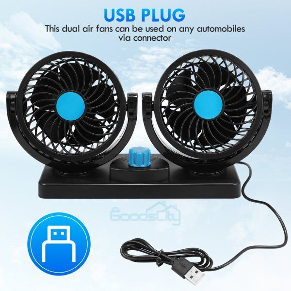 ny 360° Ventiladores Abanicos Para Camiones Carros Portatil Oppladbar USB