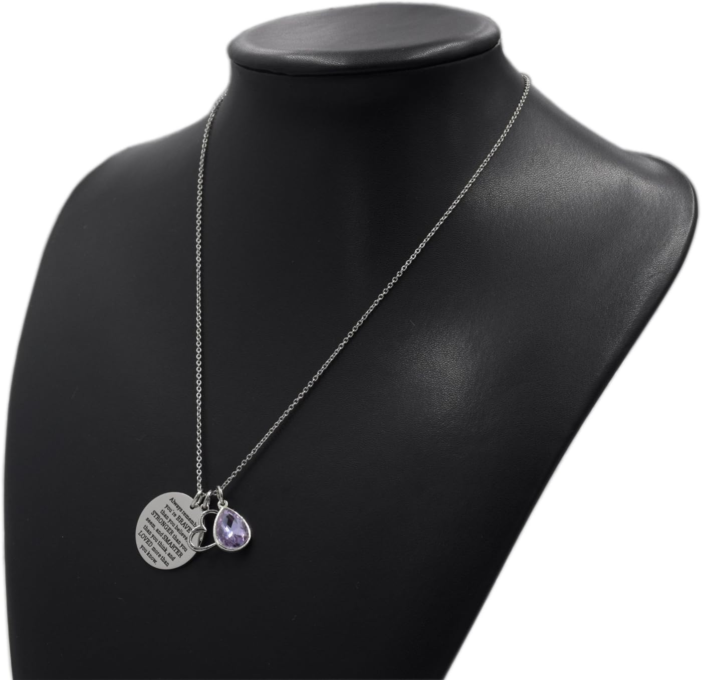 ny Du er modigere end du tror Awareness Halskæde Birthstone Graduation Gift Be