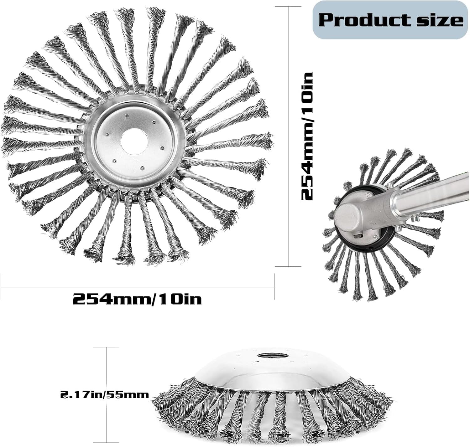 new 10 Inch Steel Wire Trimmer Head, Unbreakable Wired Blade Yard 10 inch 07FC0E-D4 - KOEEK