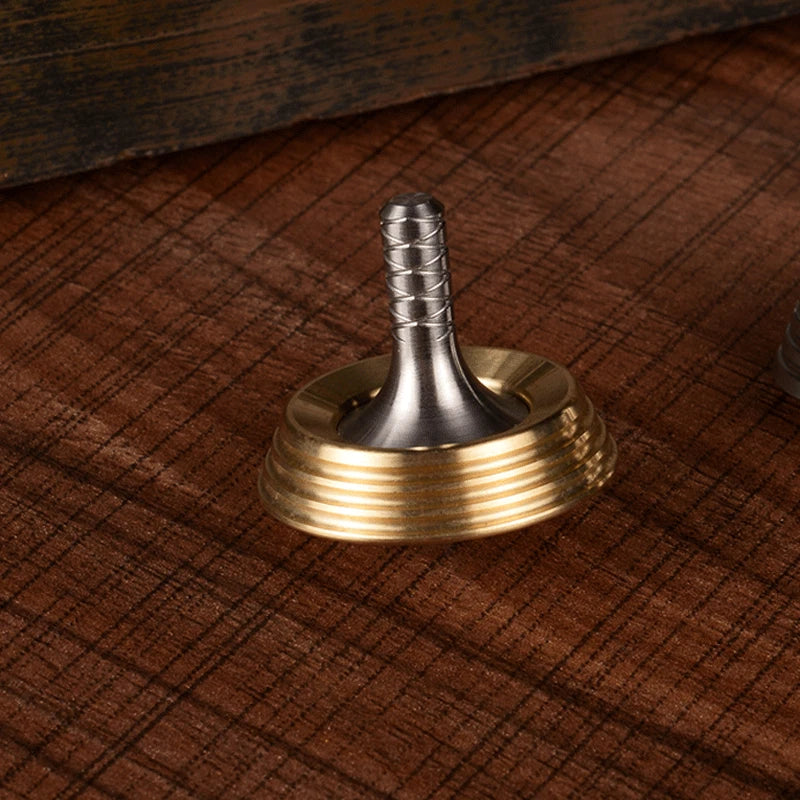 Stainless Steel Brass Spinning Top EDC Desktop Spinner Fidget Toy Stress Relief 07FC0E-D4 - KOEEK