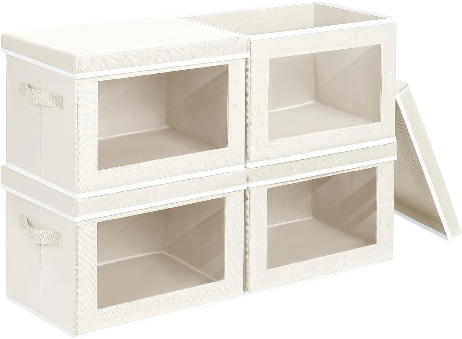 Fabric Storage Bins with Lids, Decorative Storage Boxes, Closet Storage Bins 07FC0E-D4 - KOEEK