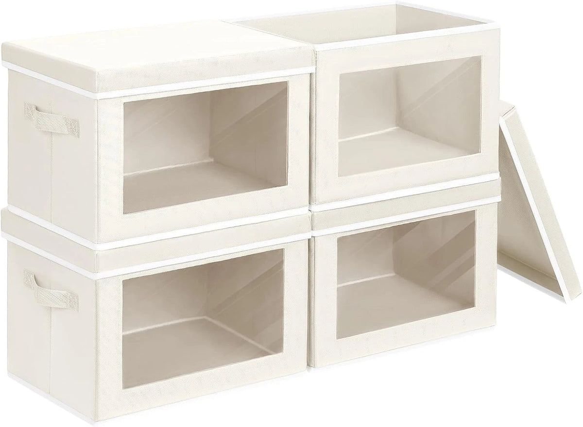 Fabric Storage Bins with Lids, Decorative Storage Boxes, Closet Storage Bins 07FC0E-D4 - KOEEK