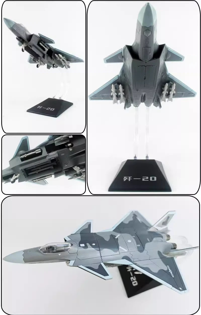 1/72 PLA J-20 Fighter Plastic Painted Unassembled Toy Model 07FC0E-D4 - KOEEK