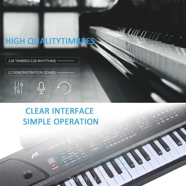 nytt 61 tangenter digitalt pianotastatur - bærbart elektronisk instrument med stativ og mikrofon