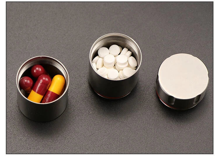 Titanium CNC Waterproof Box Storage Pill Case Sealed Medicine Bottle Container 07FC0E-D4 - KOEEK