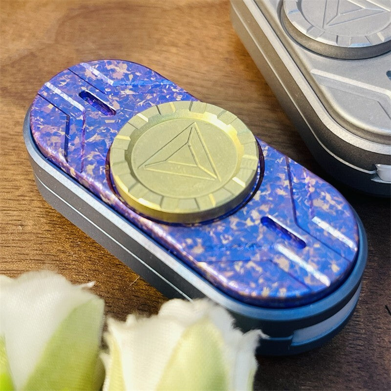 Novel Titanium Alloy Fidget Spinner EDC Fidget Slider 2 in 1 Stress Relief Toy 07FC0E-D4 - KOEEK