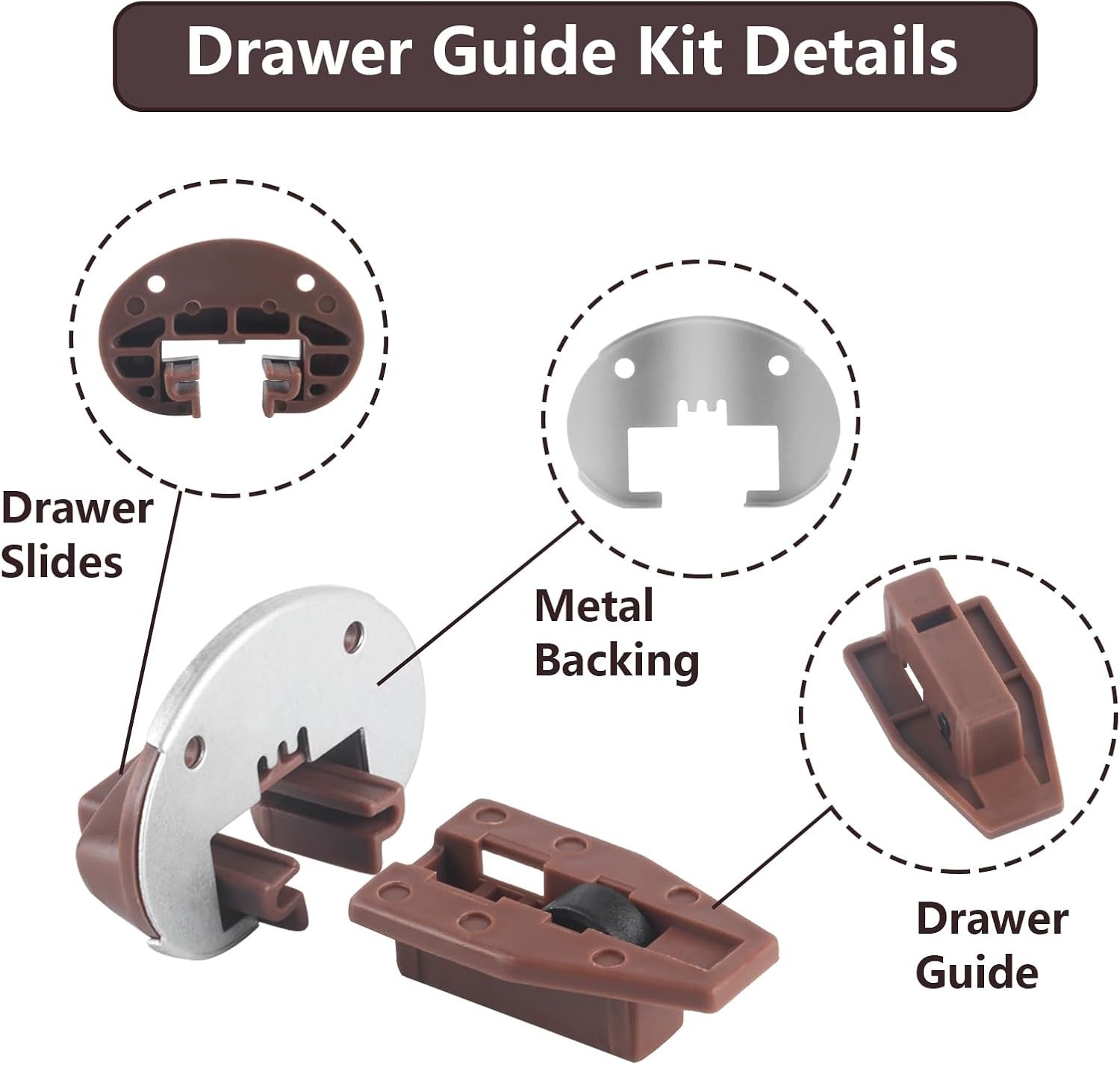 new Dresser Drawer Slides Replacement Kit for Kenlin Rite-Trak II Model Brown 07FC0E-D4 - KOEEK