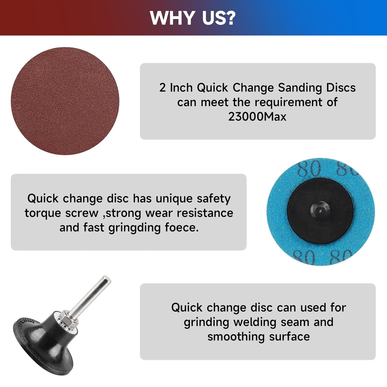 new 75Pcs 2 Inch Quick Change Sanding Discs Hardened Material Die Grinder...