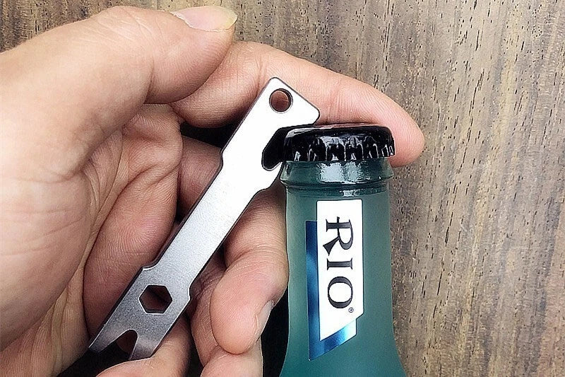 Titanium Alloy Pry Bar Crowbar Wrench Opener Keychain Outdoor Multi Tools EDC 07FC0E-D4 - KOEEK