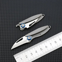 Mini Titanium Foldable Blade Knife Opener Outdoor Camping Pocket EDC Keychain 07FC0E-D4 - KOEEK