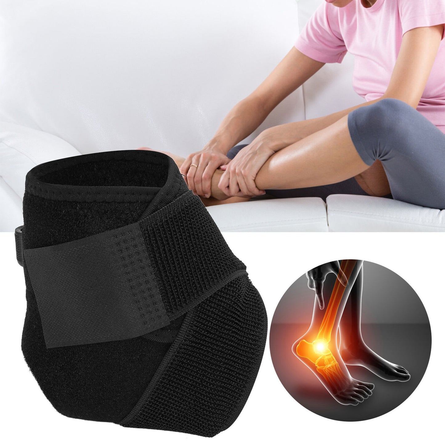 new Heated Ankle Wrap Relieve Discomfort Brace For Sprains Strains Arthritis HGF koeek - KOEEK