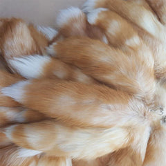 1PC Real Large Crystal Fox Tail Fur Keychain Tassel Bag Tag Charm Bag Pendant 07FC0E-D4 - KOEEK