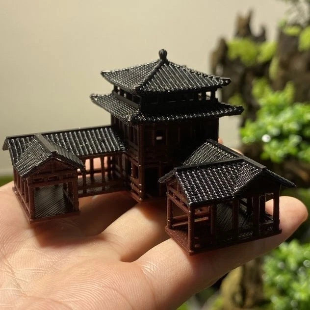 Plastics Chinese Ancient Architectural Model Aquarium Micro Landscape Bonsai 07FC0E-D4 - KOEEK