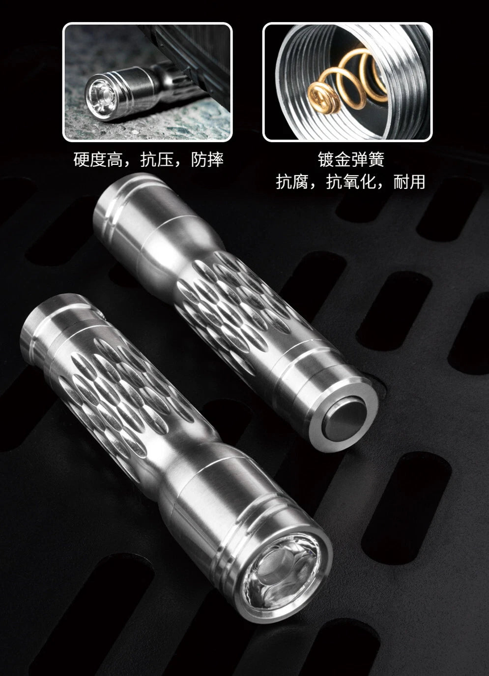 TWOSUN Titanium Alloy Tactical Mini Flashlight LED Light Outdoor Camping Lamp 07FC0E-D4 - KOEEK