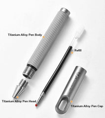 EDC Titanium Ballpoint Pen Signature Writing Pocket Pen Portable Keychain Pen 07FC0E-D4 - KOEEK