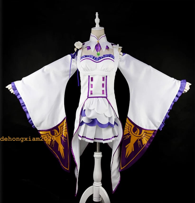 Anime Re:Zero kara Hajimeru Isekai Seikatsu Emilia Cosplay Costume Stocking 07FC0E-D4 - KOEEK