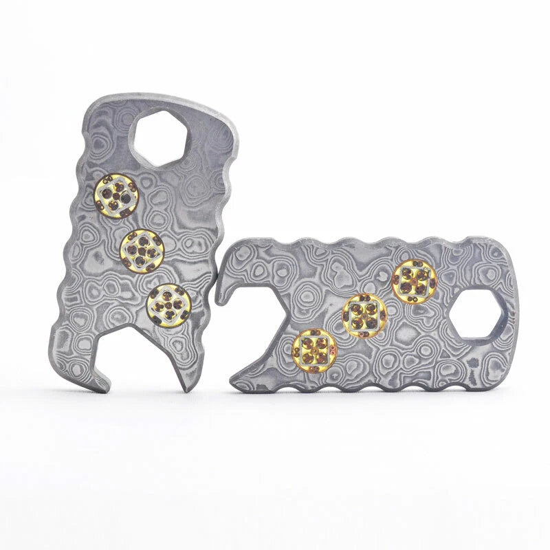 Outdoor Damascus Steel Multi Tool EDC Card Keychain Fashion Necklace Opener MP20 07FC0E-D4 - KOEEK