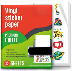 Printable Vinyl Stickers for Inkjet Printers-25 Sheets,Waterproof,Tear Resistant 07FC0E-D4 - KOEEK