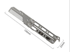 Outdoor Titanium Pocket Folded Comb Replaceable Blade Portable Practice EDC Tool EDC - KOEEK