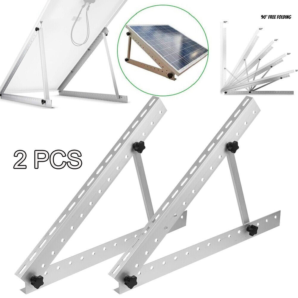 ny 2-8x Solpanel RV Tilt Mount Beslag Tag Flad Overflade Justerbar Vinkelramme