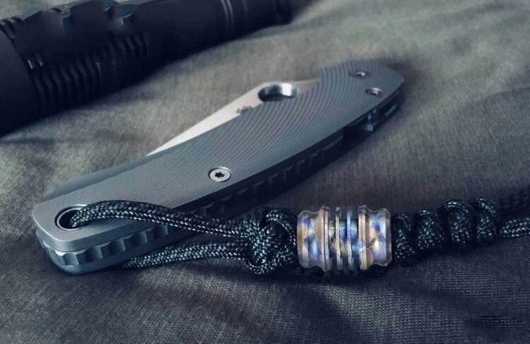 EDC TC4 Titanium Knife Lanyard Bead Paracord Necklace Pendant Bracelet Charm DIY 07FC0E-D4 - KOEEK
