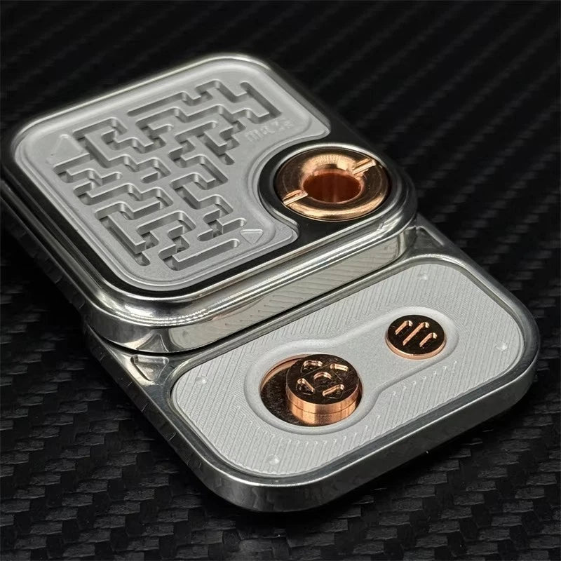 Maze Side-Push EDC Fidget Slider Stylish Stainless Steel Mechanical Fidget Toys 07FC0E-D4 - KOEEK