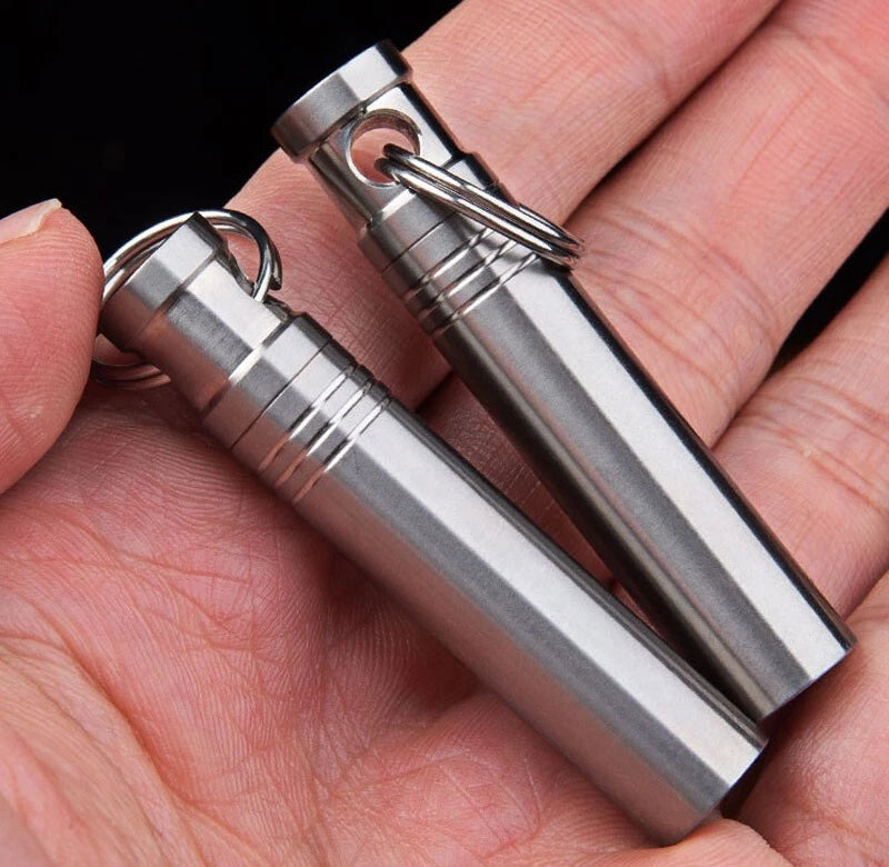 Hot Titanium Alloy Keychain Waterproof Box Sealed Container Outdoor Storage EDC 07FC0E-D4 - KOEEK