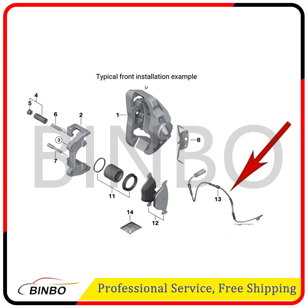 Front Right Disc Brake Pad Wear Sensor for BMW 2008-2010 E90 M3 34352283405 07FC0E-D4 - KOEEK
