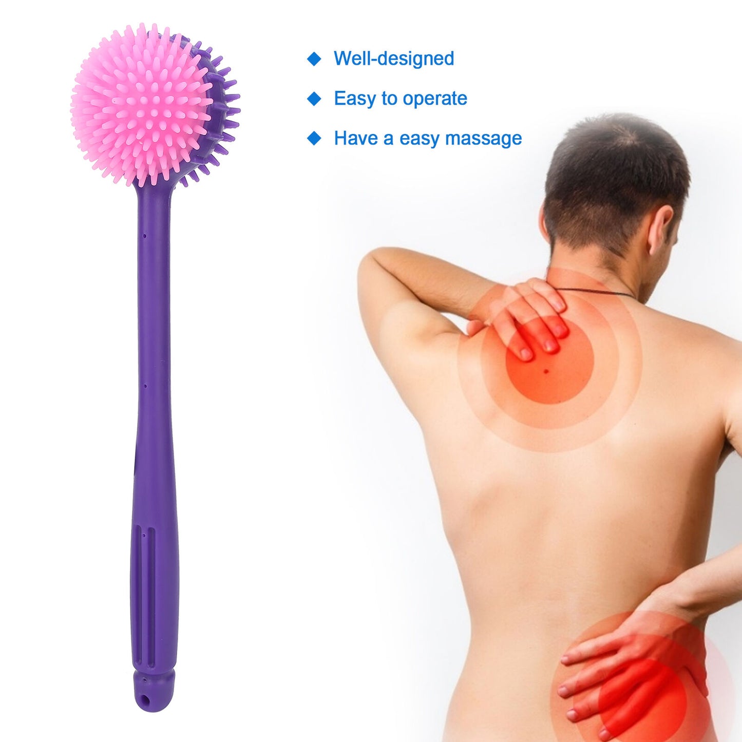 new Massage Hammer Long Hammer Back Massager For Back Relief(Purple )(Purple ) HGF koeek - KOEEK