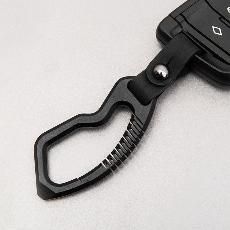EDC Titanium Alloy + Leather Keychain Carabiner Waist Hanging Pendant Crowbar 07FC0E-D4 - KOEEK