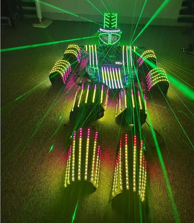 LED Robot Costume Suit IlluminatedDance Party Show Glow Night Lights Clothing 07FC0E-D4 - KOEEK