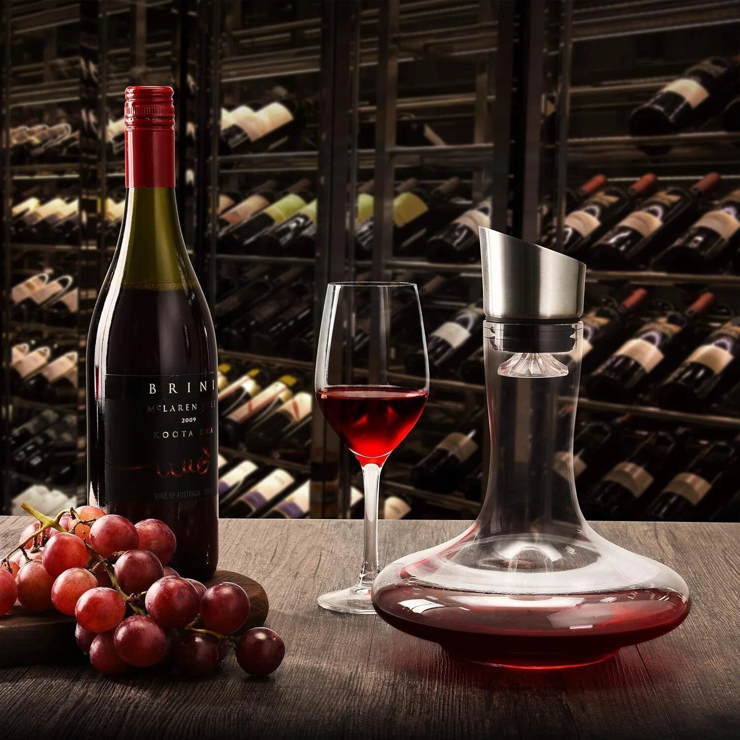Built-in Stirrer, Wine Bottle,  Lead-Free Crystal Glass, Wine Hand Stirrer 07FC0E-D4 - KOEEK