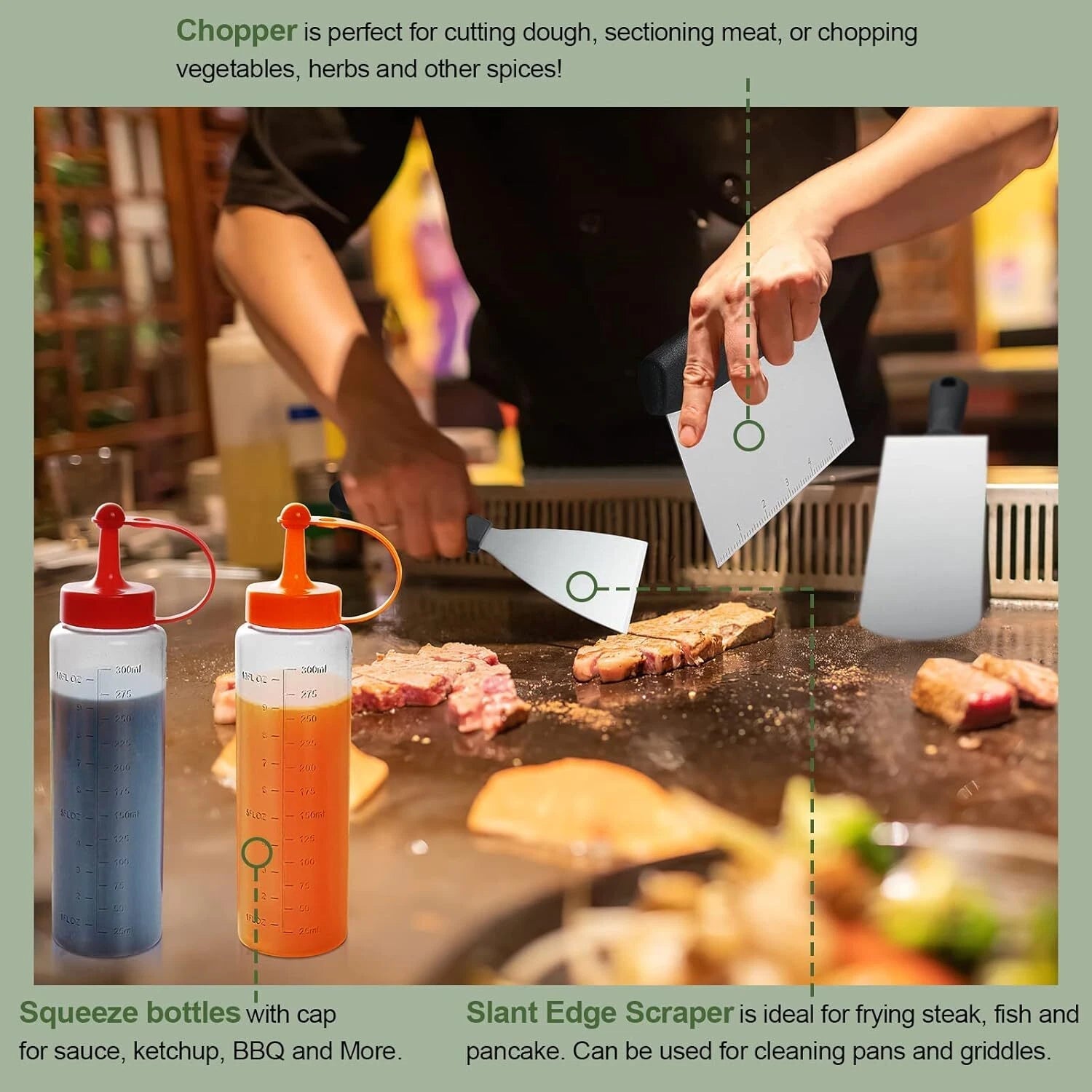 35PCS Griddle Accessories Kit, Flat Top Grill Accessories Set, Grill Spatula Set 07FC0E-D4 - KOEEK