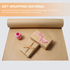 ny 1 rull Tegning Håndlaget DIY Brown Craft Paper Rolls DIY Gift Craft wrapping