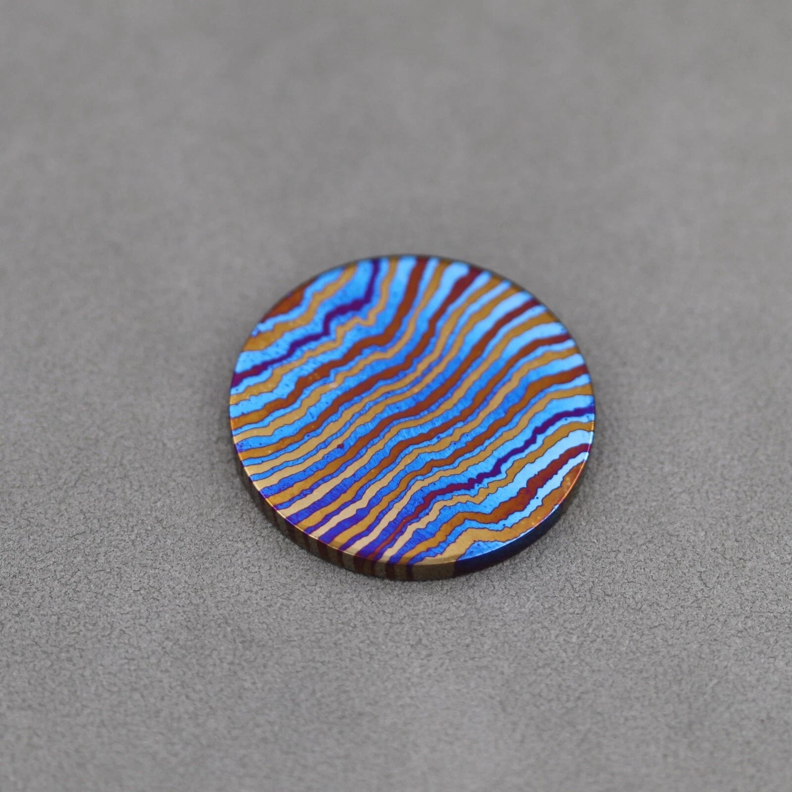 Titanium-Damuscus Timascus Worry Coin OD26-30mm * T1mm - Mokuti 07FC0E-D4 - KOEEK
