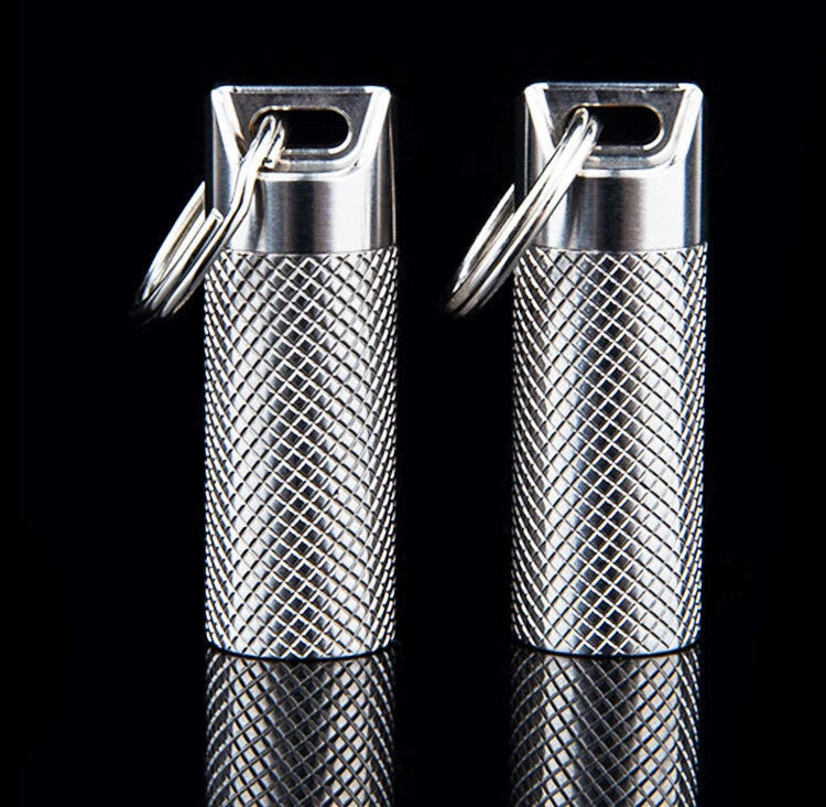 Titanium Waterproof Pill Box Mini Case Bottle Storage Keychain Outdoor EDC Tool 07FC0E-D4 - KOEEK