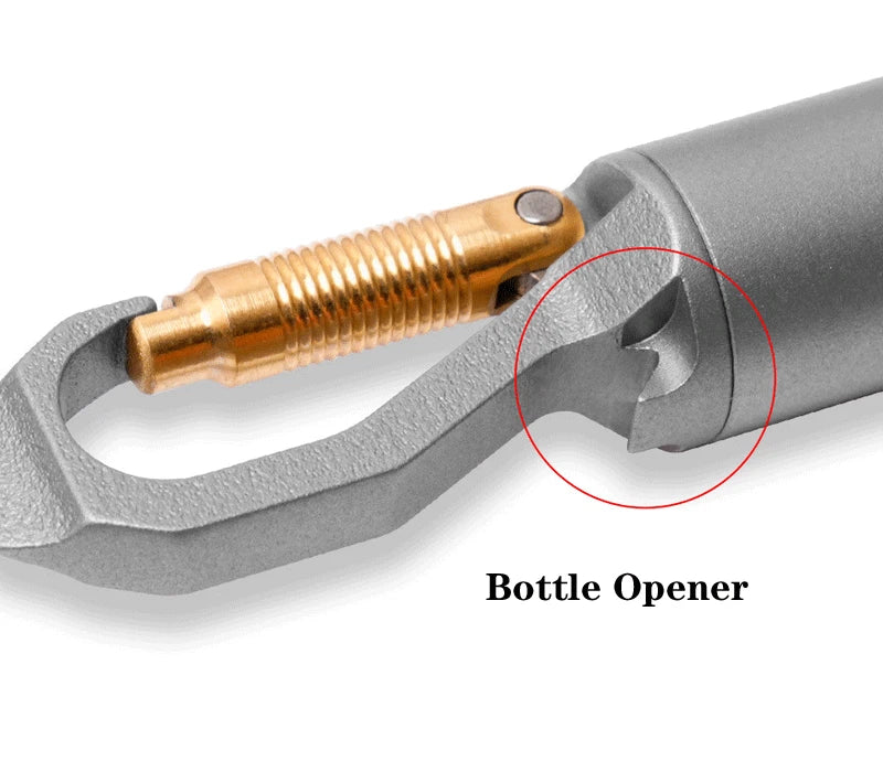 EDC Titanium Keychain Waterproof Storage Pill Case Bottle Opener Outdoor EDC Box 07FC0E-D4 - KOEEK