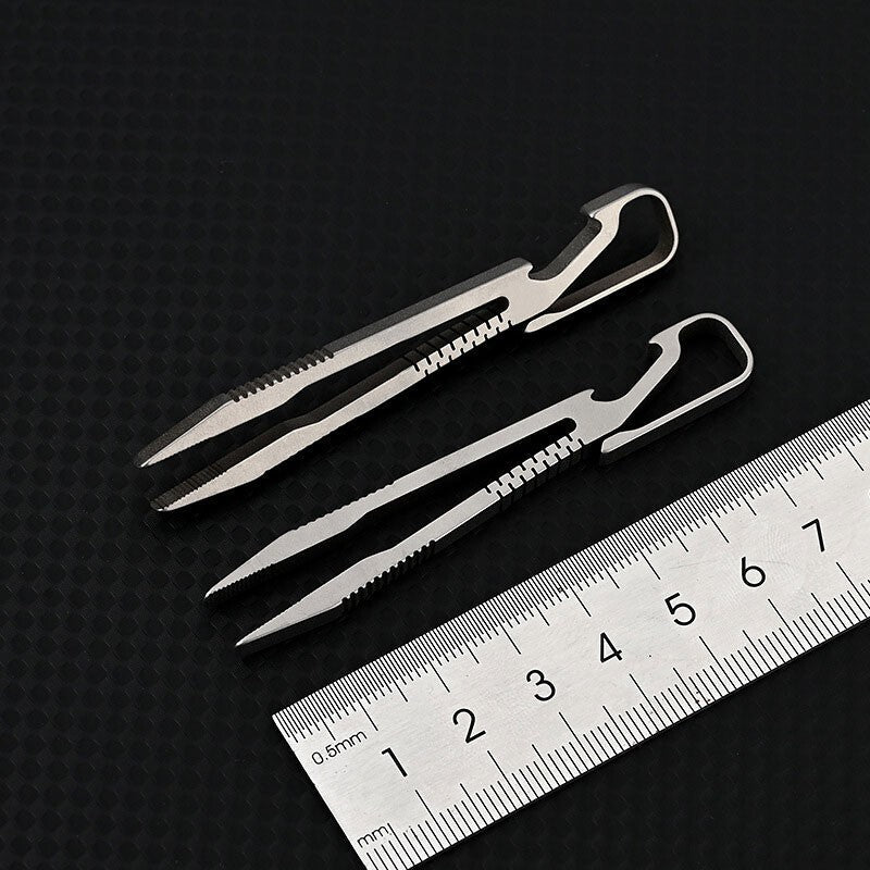 EDC Mini Lightweight Titanium Alloy Keychain Tweezers Portable Outdoor Multitool 07FC0E-D4 - KOEEK